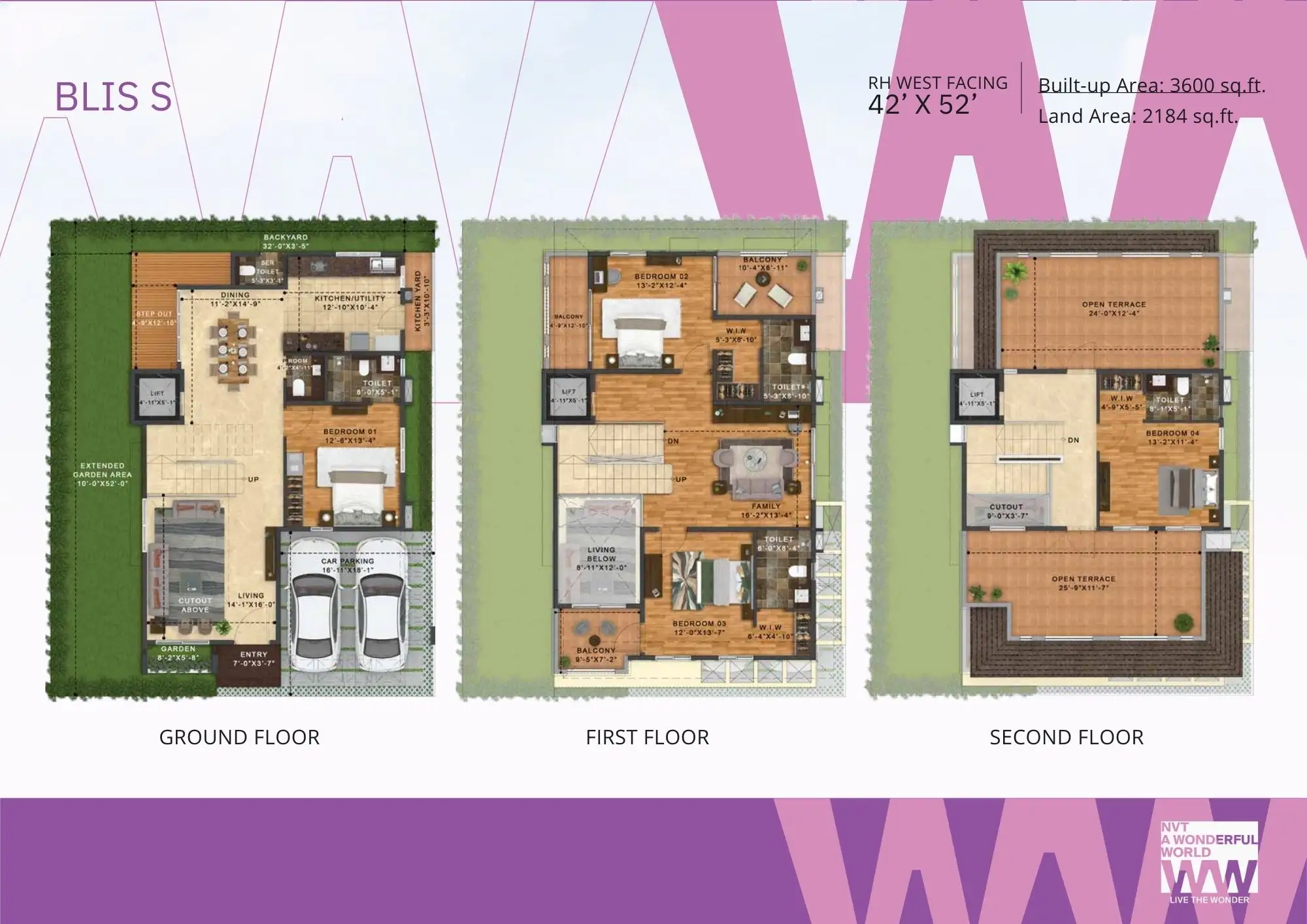 NVT Eterna villa floor plan-BLISS-west facing